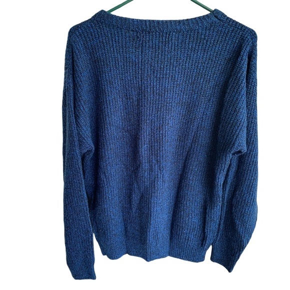 Vintage Crewneck Black Blue 90s Crew Sweater Le Tigre Made in USA - Picture 4 of 4